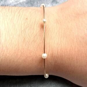 vintage 14k solid gold pearl bracelet